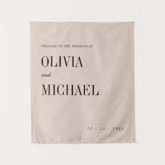 Tapisserie de bienvenue de mariage personnalisée B
