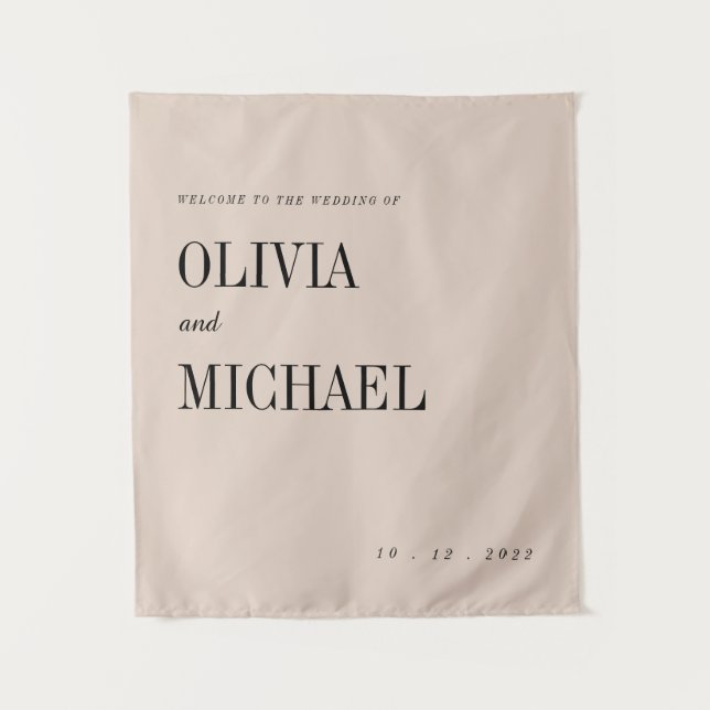Tapisserie de bienvenue de mariage personnalisée B (Devant)