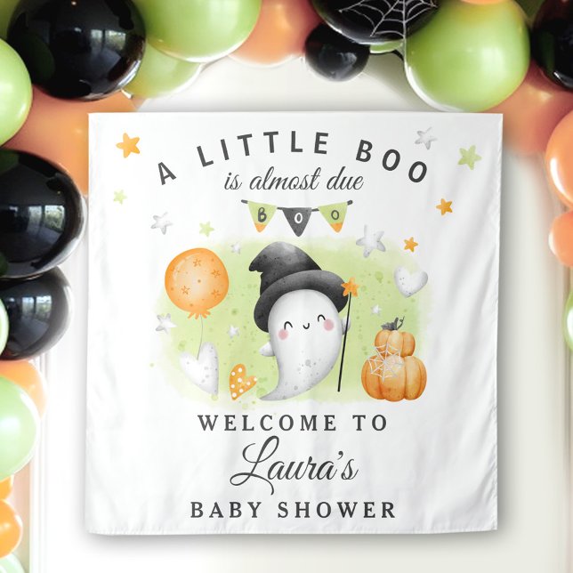 Tapisserie de bienvenue pour Baby Shower Halloween (Halloween Baby Shower Welcome Sign Tapestry)