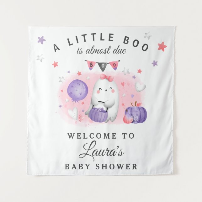 Tapisserie de bienvenue pour fille de Baby Shower  (Devant)