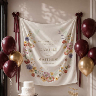 Tapisserie de bienvenue pour mariage de jardin de