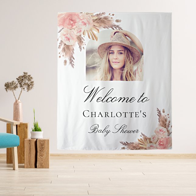Tapisserie de bienvenue pour une baby shower éléga (Créateur téléchargé)