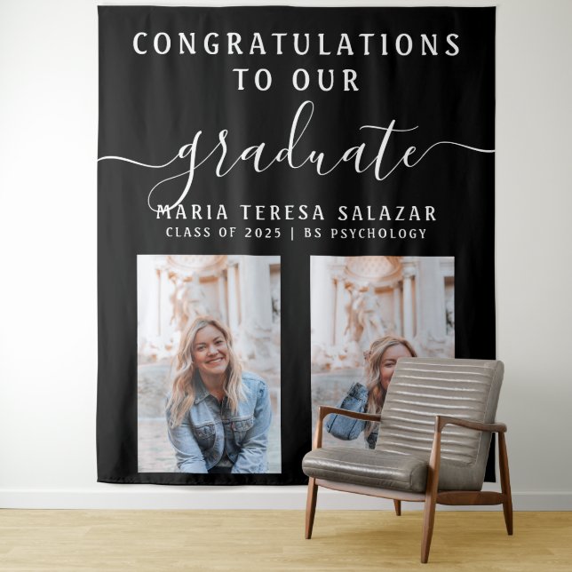 Tapisserie de calligraphie à deux photos de remise (En situation)