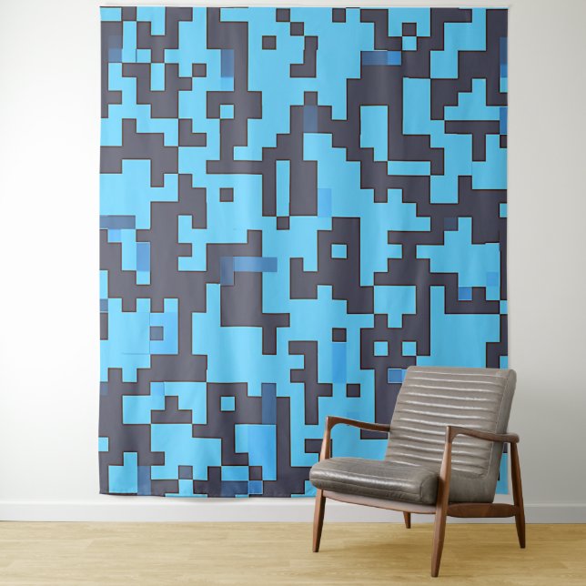 Tapisserie de camouflage bleu (En situation)