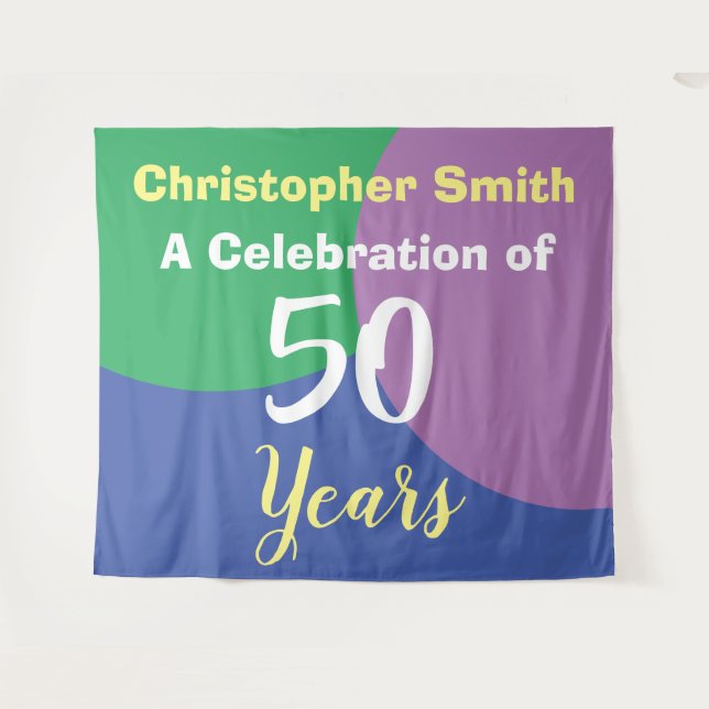 Tapisserie de célébration pour 50 ans (Devant (Horizontal))