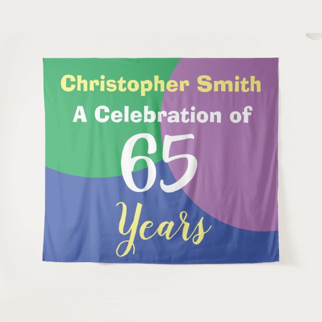 Tapisserie de célébration pour les 65 ans (Devant (Horizontal))