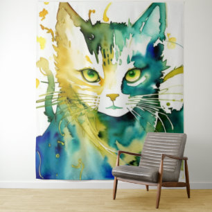 Tapisserie de chat vert