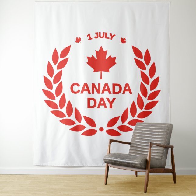 Tapisserie de couronnes de la fête du Canada (En situation)