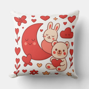 Tapisserie de coussin Lune de lapin et d'ours fant