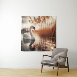 Tapisserie de cygne blanc