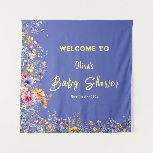Tapisserie de douche bébé Fleurs sauvages (Devant)