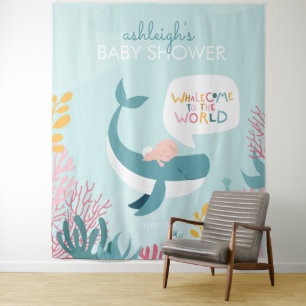 Tapisserie de douche pour bébé baleine mignonne