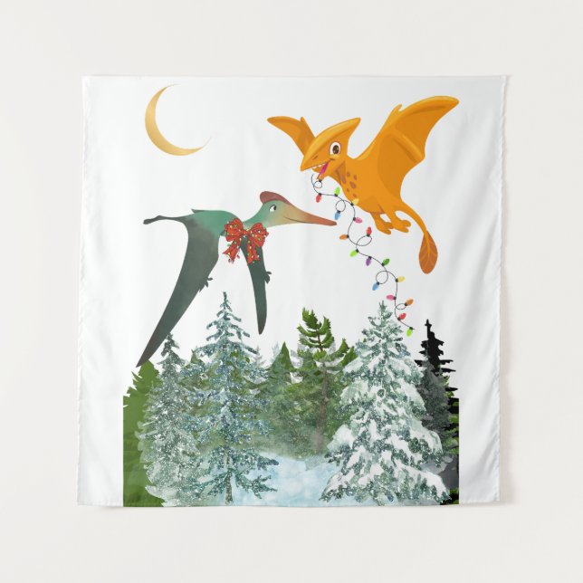 Tapisserie de dragons de Noël (Devant)