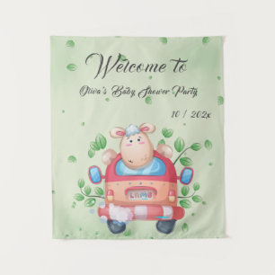 Tapisserie de fête de bébé agneau mignon