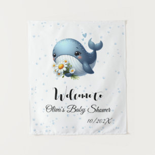 Tapisserie de fête de bébé baleine bébé mignonne