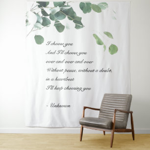 Tapisserie de fond de mariage aquarelle eucalyptus
