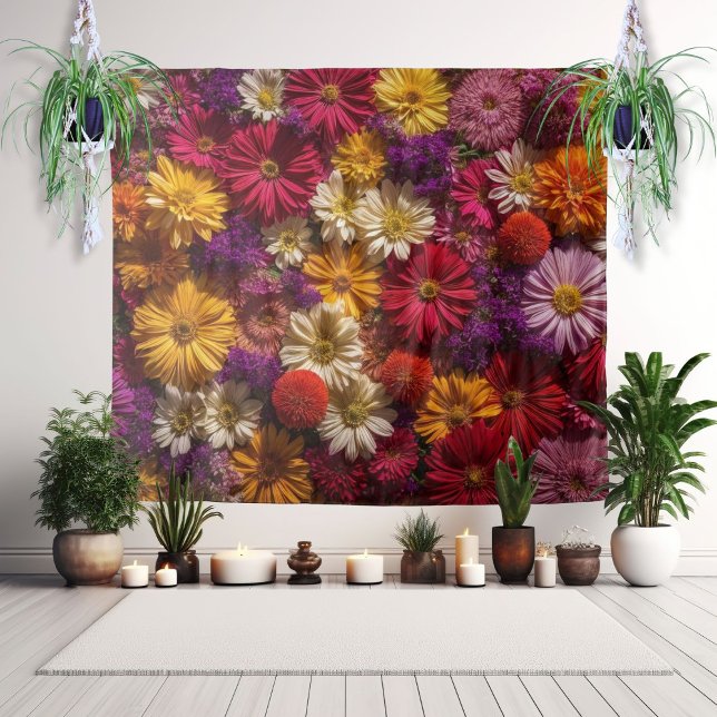 Tapisserie de fond de mur de fleurs élégantes (Créateur téléchargé)
