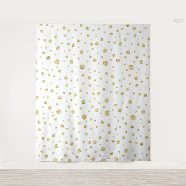 Tapisserie de fond de photo à points pailletés or (Devant)