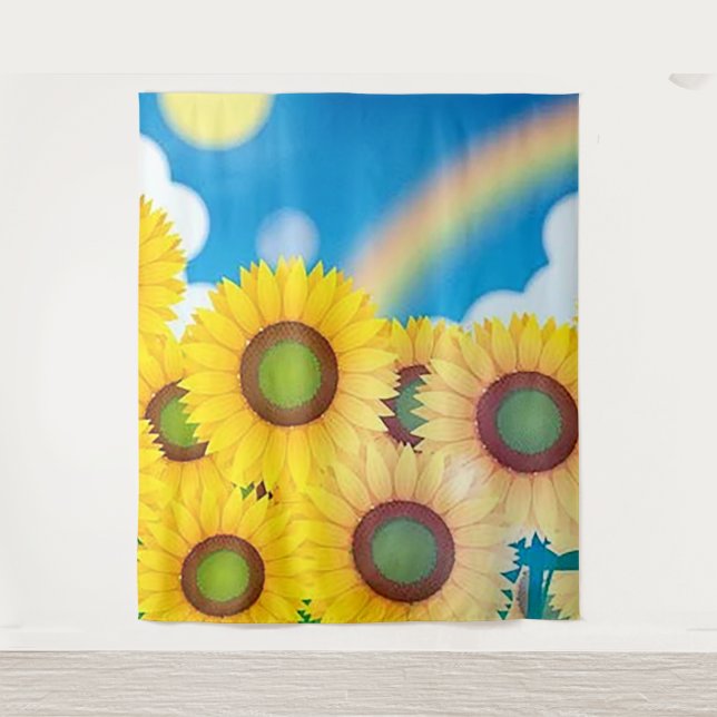 Tapisserie de fond Fun Sunflower Photo (Devant)