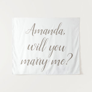 Tapisserie de fond pour demande en mariage Will Yo