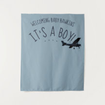 Tapisserie de fond pour shower de bébé avion