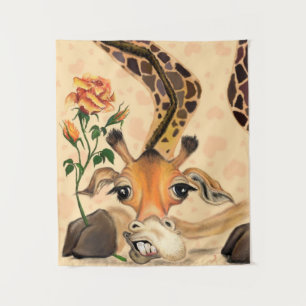 Tapisserie de girafe drôle