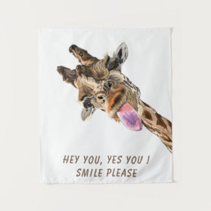 Tapisserie de Giraffe amusante - Texte personnalis