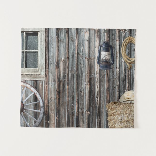 Tapisserie de grange de cow-boy occidental (Devant (Horizontal))