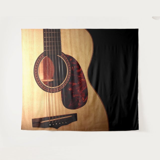 Tapisserie de guitare acoustique de mode musicale  (Devant (Horizontal))
