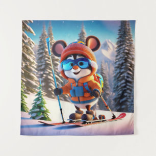 Tapisserie de la souris de ski