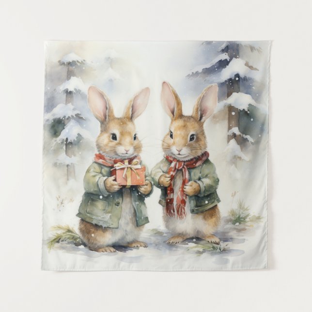 Tapisserie de lapin de Noël (Devant)