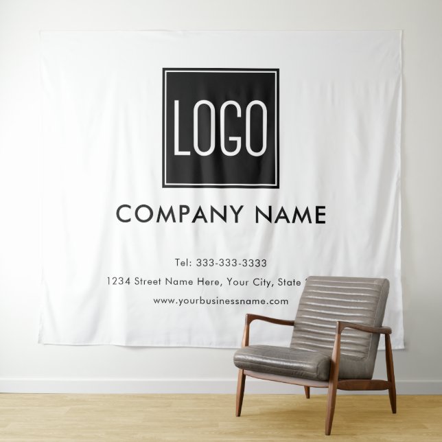 Tapisserie de logo d'entreprise – Suspension mural (En situation (horizontale))