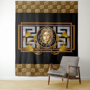 Tapisserie de luxe Medusa Black & Gold