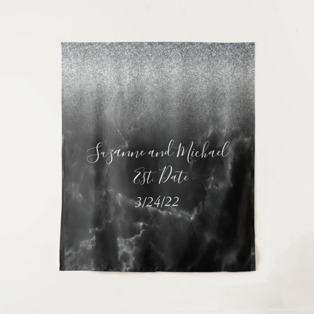 Tapisserie de marbre élégant noir (Devant)