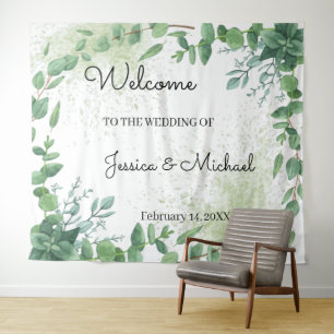 Tapisserie de mariage eucalyptus de bienvenue