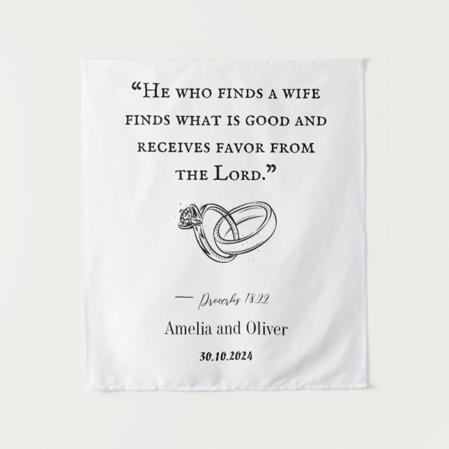 Tapisserie de mariage personnalisée (Devant)