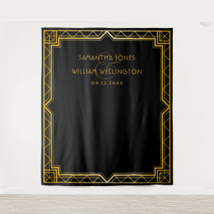 Tapisserie de mariage vintage élégante Art Déco no