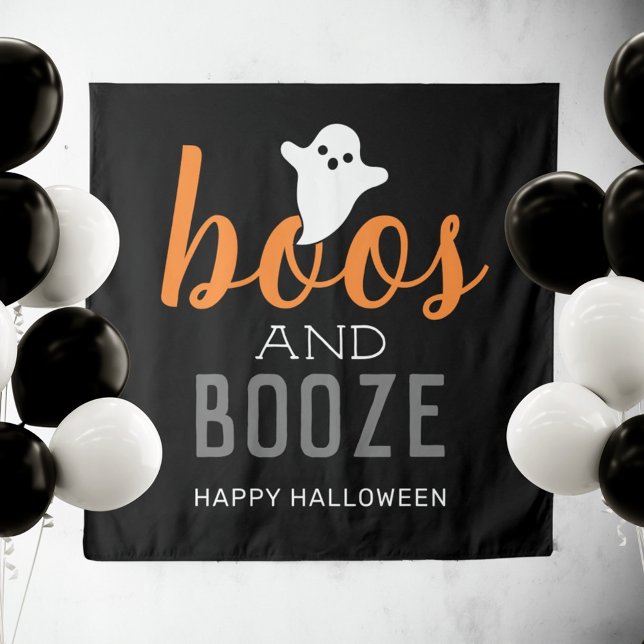 Tapisserie de pancarte pour fête Halloween "Boos e (Créateur téléchargé)