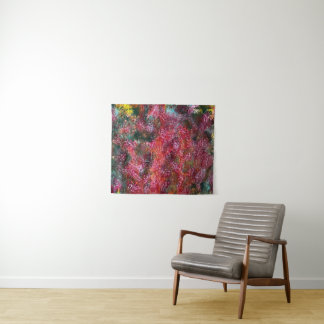 Tapisserie de peinture abstraite florale colorée