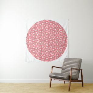 Tapisserie de Pénrose Motif de Corail Blanc Mg0
