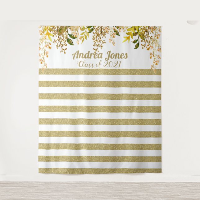 Tapisserie de remise de diplôme Rose Gold (Devant)