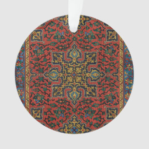 Tapisserie de tapis persan rouge bleu classique