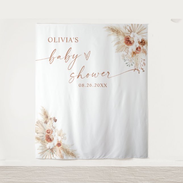 Tapisserie de toile de fond pour Baby Shower avec  (Devant)