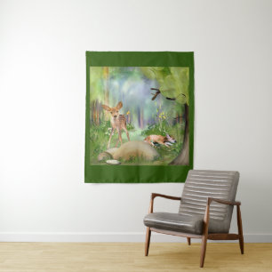 Tapisserie des amis de la forêt bébé cerf