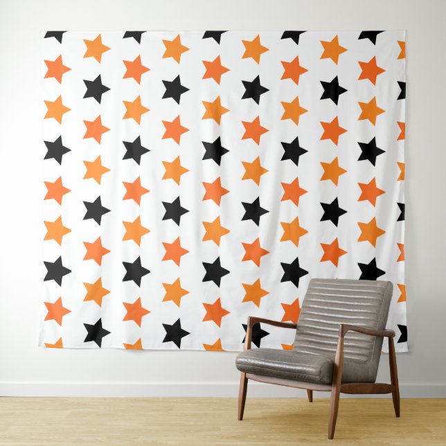 Tapisserie des étoiles d'Halloween (En situation (horizontale))