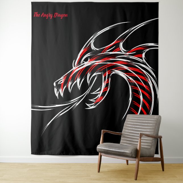 Tapisserie Dragon Furieux (En situation)