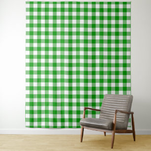Tapisserie En vichy blanc et vert