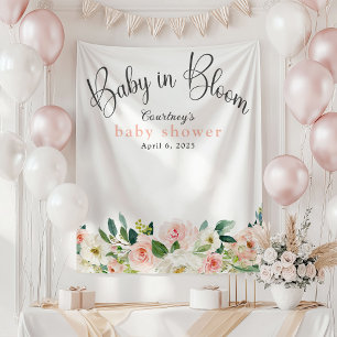 Tapisserie Fleurs Roses Bébé en Fleur pour Baby Sh
