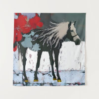 Tapisserie Florale Horse