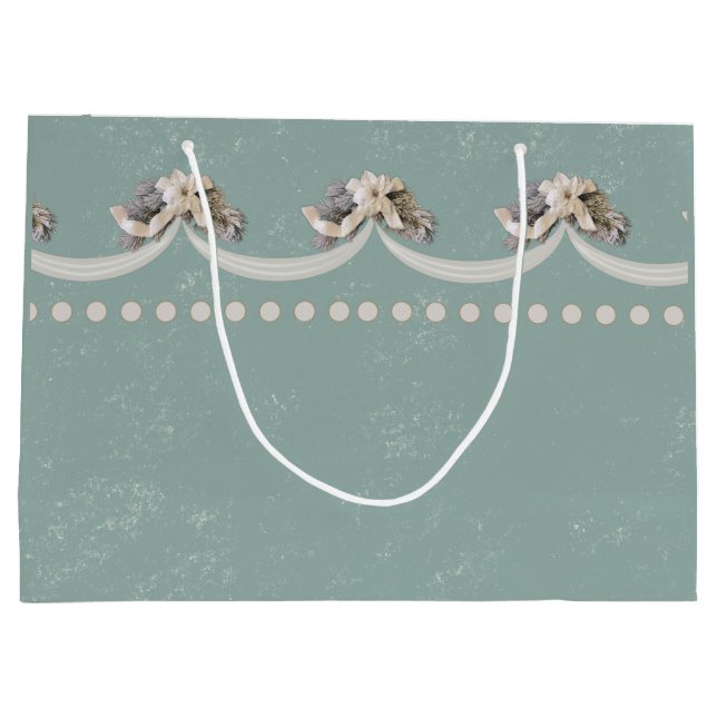 Tapisserie florale victorienne en sac cadeau vert (Dos)